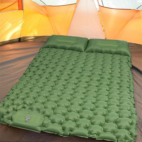 matelas gonflable 2 personnes| LE 10 CM AVEC OREILLER - Camping Confortable
