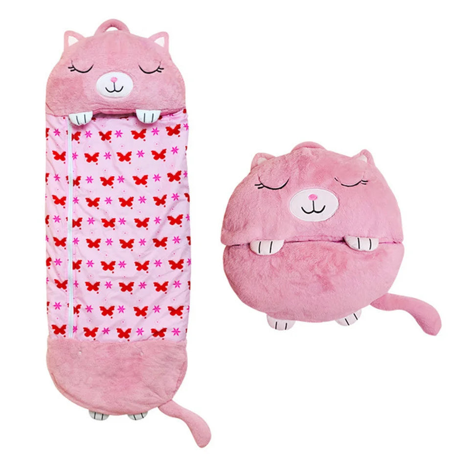 sac de couchage enfant chat rose