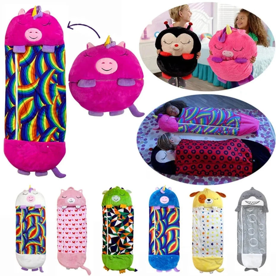 sac de couchage enfant enfants heureux avec sacs de couchage