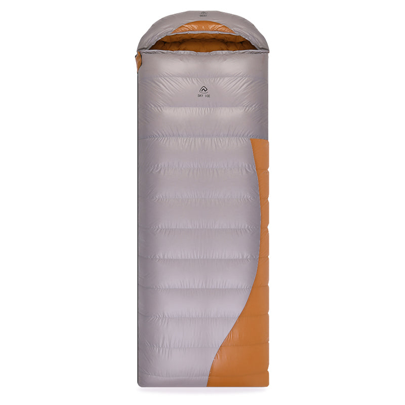 sac-de-couchage-grand-froid-rectangulaire-gris-jaune SAC DE COUCHAGE GRAND FROID