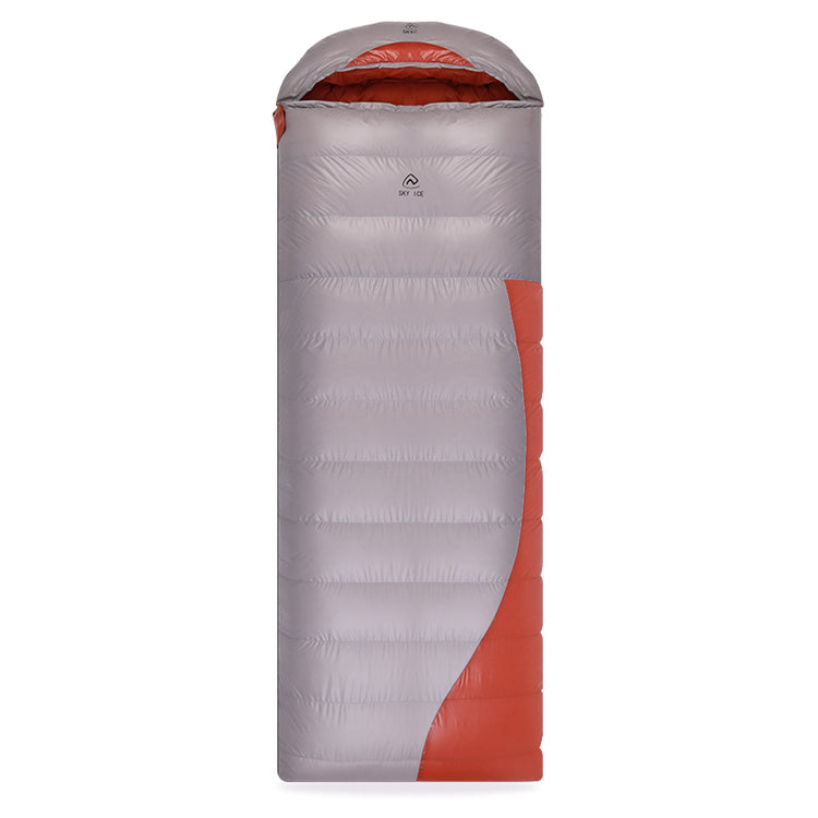sac-de-couchage-grand-froid-rectangulaire-gris-orange SAC DE COUCHAGE GRAND FROID