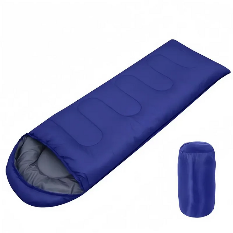 sac de couchage parfait ete bleu avec sac de transport