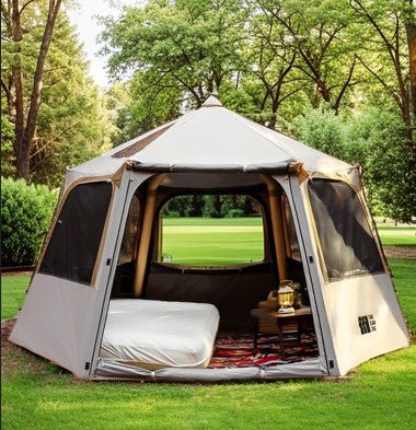 tente gonflable porte ouverte
